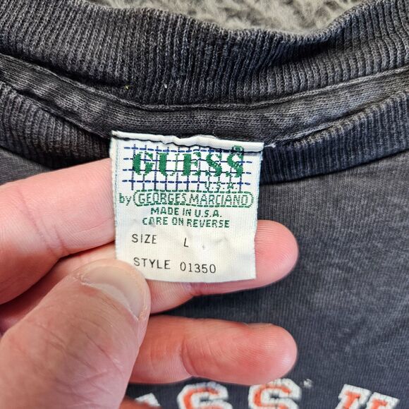 Vintage Guess USA T-Shirt Men Size Large Black‎ Graphic Tee Short Sleeve - Picture 6 of 9